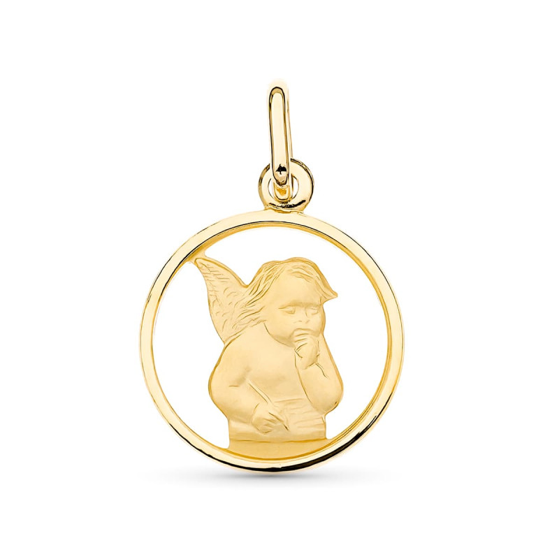 18K COLGANTE ORO AMARILLO ANGELITO 14 MM