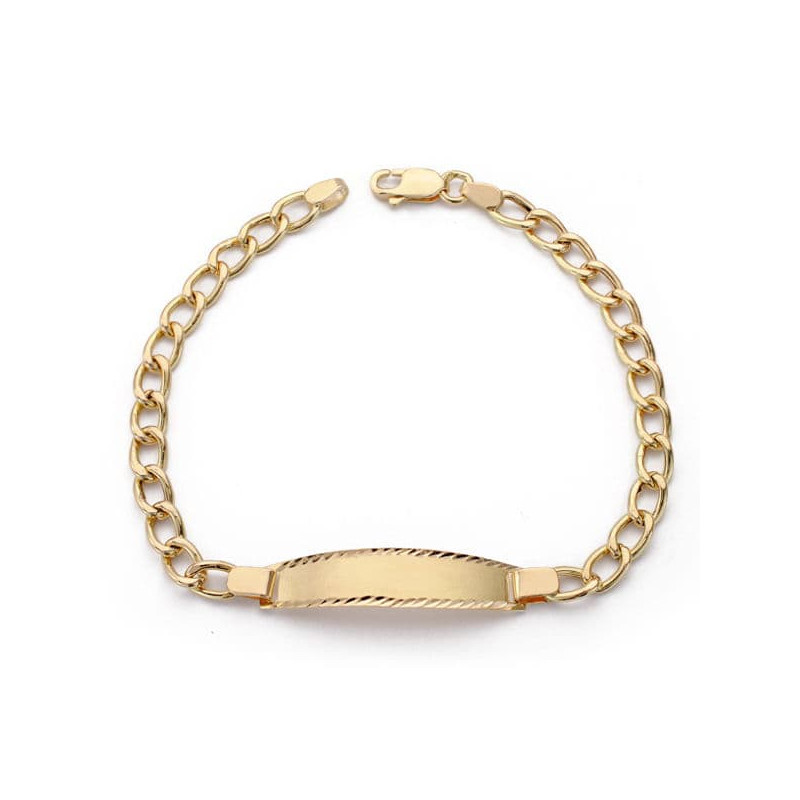 18K PULSERA ESCLAVA ORO AMARILLO COMUNION BARBADA 18.5CM