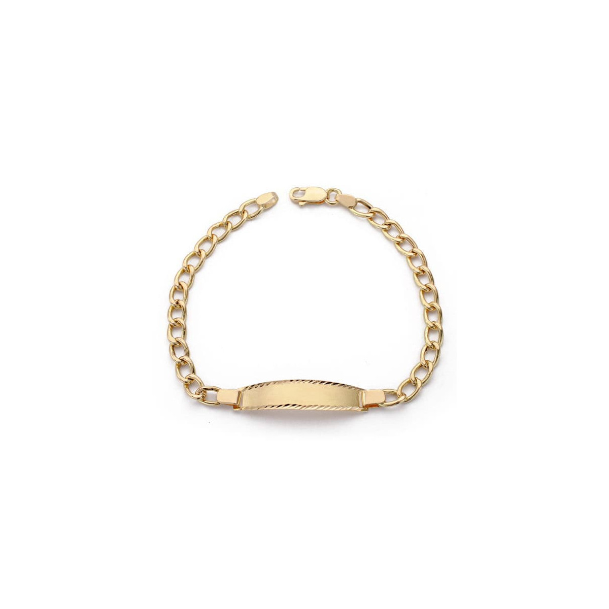 18K PULSERA ESCLAVA ORO AMARILLO COMUNION BARBADA 18.5CM