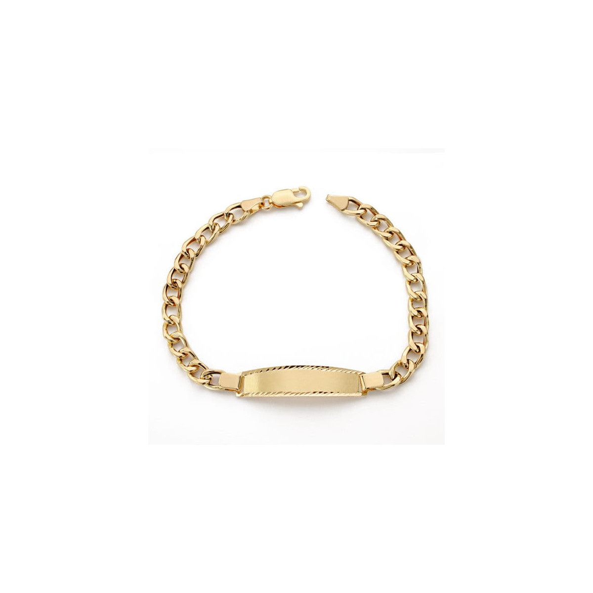 18K ESCLAVA ORO AMARILLO BARBADA HUECA 19CM