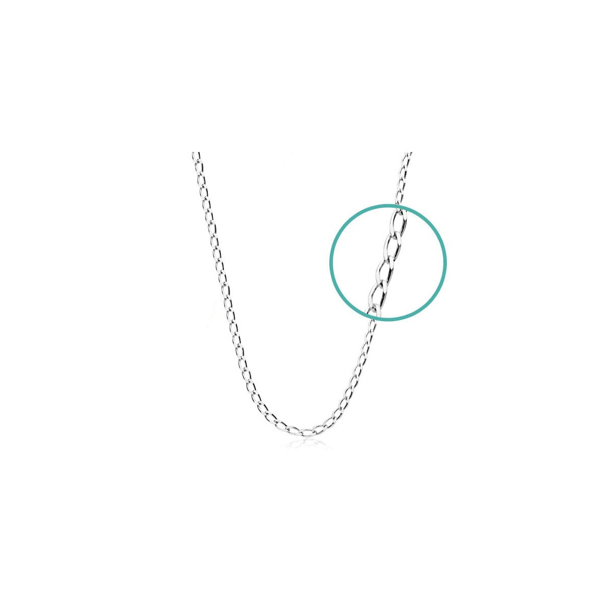 18K CADENA MACIZA ORO BLANCO BILBAO 1 MM 45CM