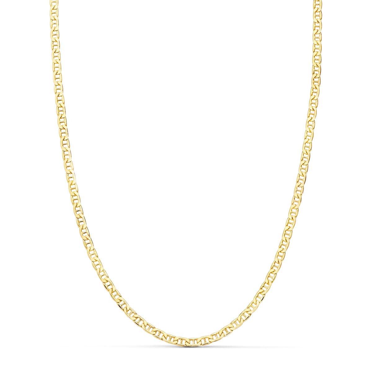 18K CADENA ORO AMARILLO ANCLA PLANA HUECA LARGO 50CM ANCHO 2 MM