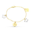 18K PULSERA ORO BICOLOR FLORES 17CM 18K PULSERA ORO BICOLOR FLORES 17CM