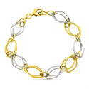 18K PULSERA BICOLOR ESLABONES ANCHO 8 MM LARGO 20CM 18K PULSERA BICOLOR ESLABONES ANCHO 8 MM LARGO 20CM