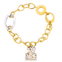 18K PULSERA BICOLOR ESLABONES Y OSO 18K PULSERA BICOLOR ESLABONES Y OSO