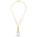 18K GARGANTILLA ORO BICOLOR MOTIVOS Y CIRCONITAS