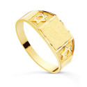 18K SELLO ORO AMARILLO CADETE MACIZO ESTRELLA DAVID ANCHO 9X7.5 MM 18K SELLO ORO AMARILLO CADETE MACIZO ESTRELLA DAVID ANCHO 9X7.5 MM