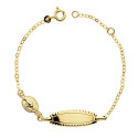 18K PULSERA ESCLAVA ORO AMARILLO NIÑA 14CM MEDALLITA 18K PULSERA ESCLAVA ORO AMARILLO NIÑA 14CM MEDALLITA