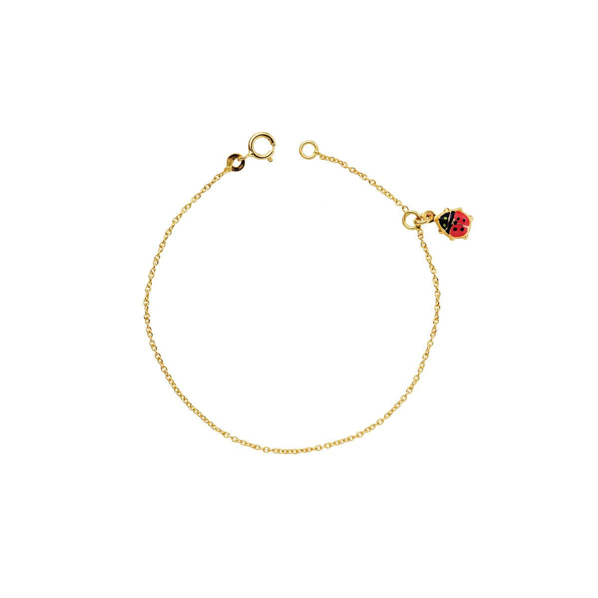 18K PULSERA ORO AMARILLO NIÑA MARIQUITA ESMALTE 14CM