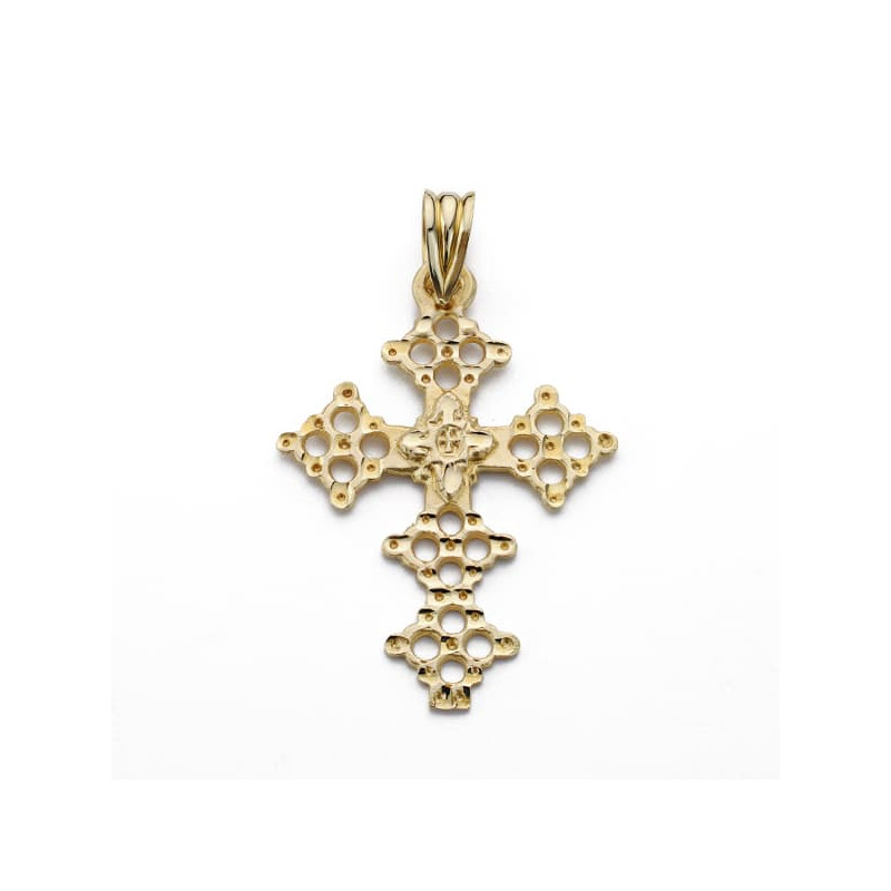 18K CRUZ ORO AMARILLO CANJAYAR. 31X22 MM