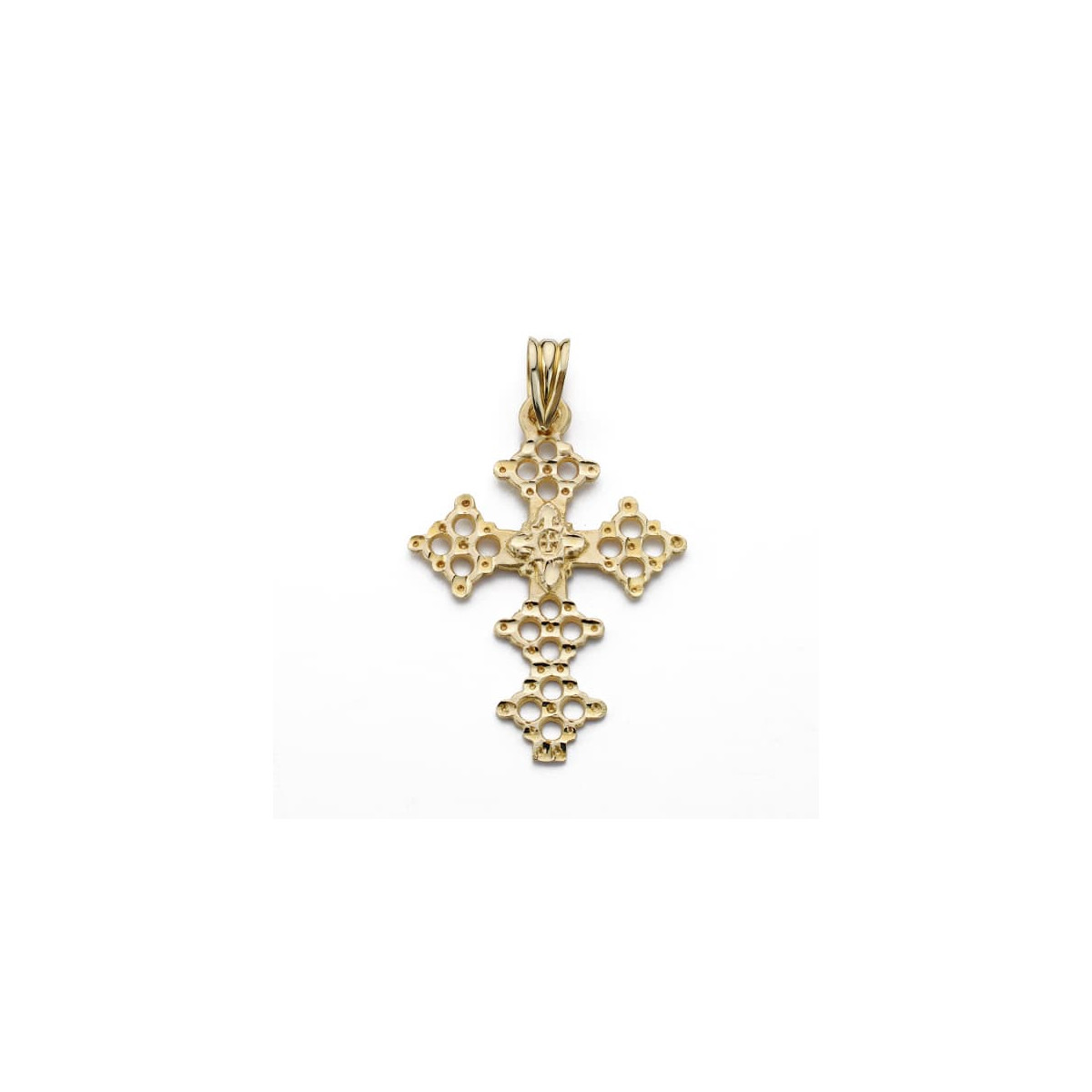 18K CRUZ ORO AMARILLO CANJAYAR. 31X22 MM
