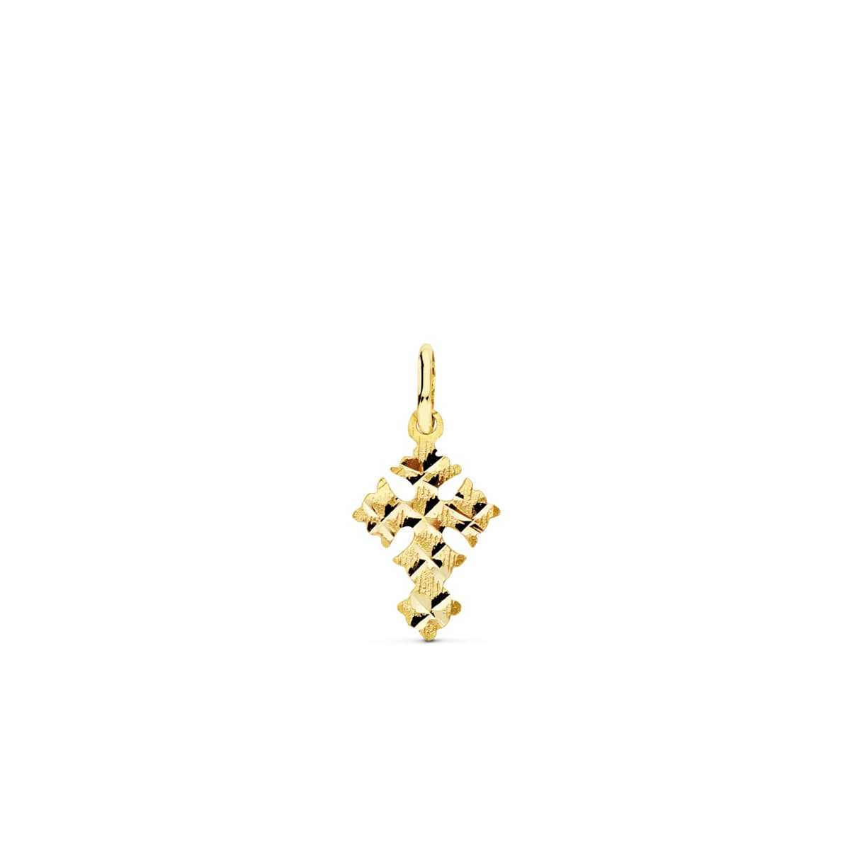 18K CRUZ ORO AMARILLO PEQUEÑA CANJAYAR. 13X8 MM