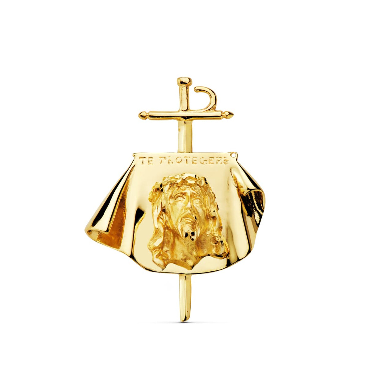 18K COLGANTE ORO AMARILLO CRISTO DE TOREROS 34X25 MM