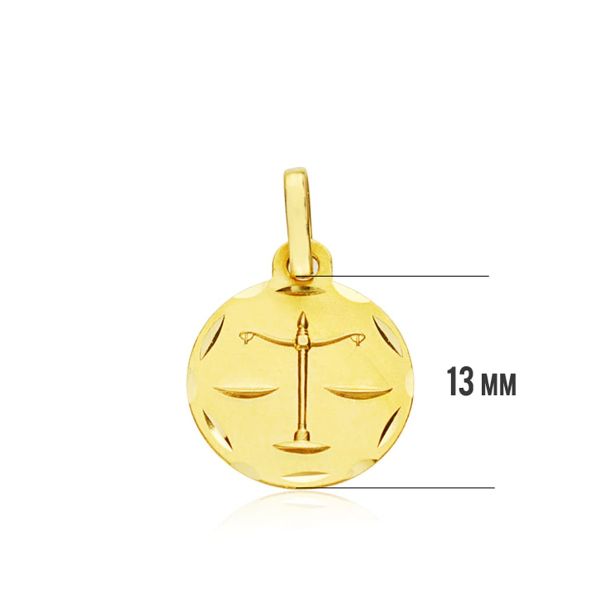 18K HOROSCOPO ORO AMARILLO LIBRA 13 MM