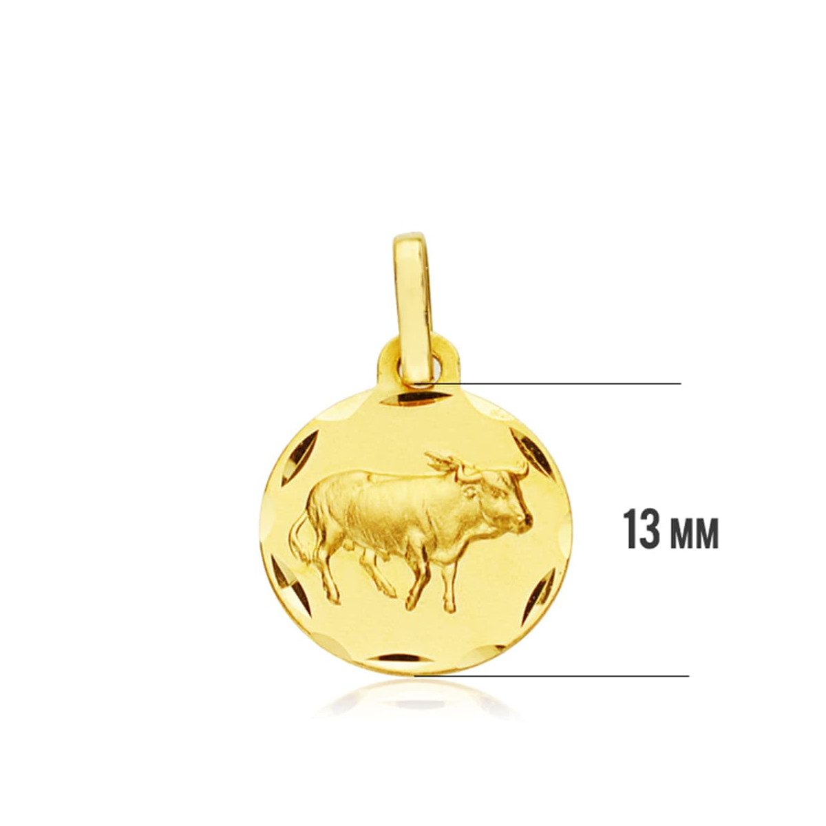 18K HOROSCOPO ORO AMARILLO TAURO 13 MM
