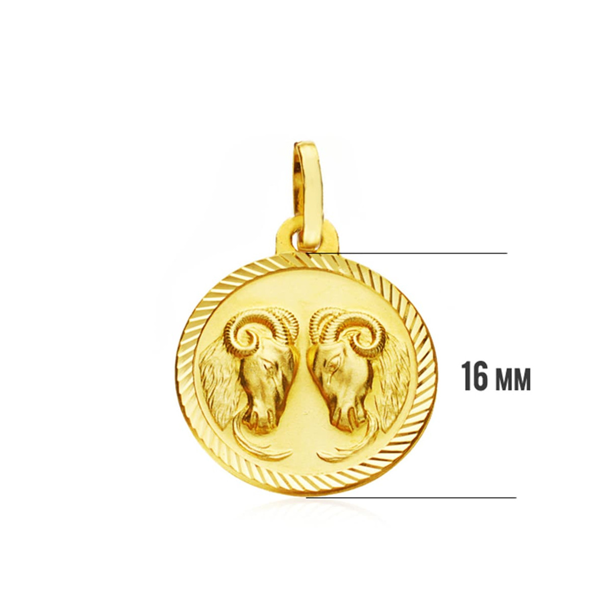 18K COLGANTE HOROSCOPO ORO AMARILLO ORO AMARILLO ARIES 16 MM