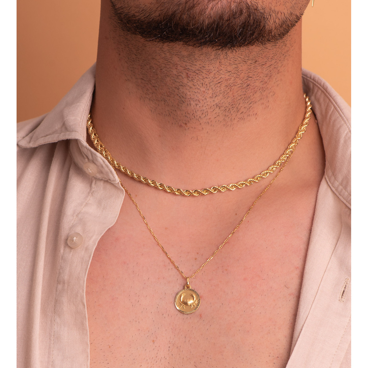 18K PLACA HOROSCOPO ORO AMARILLO CANCER 16 MM