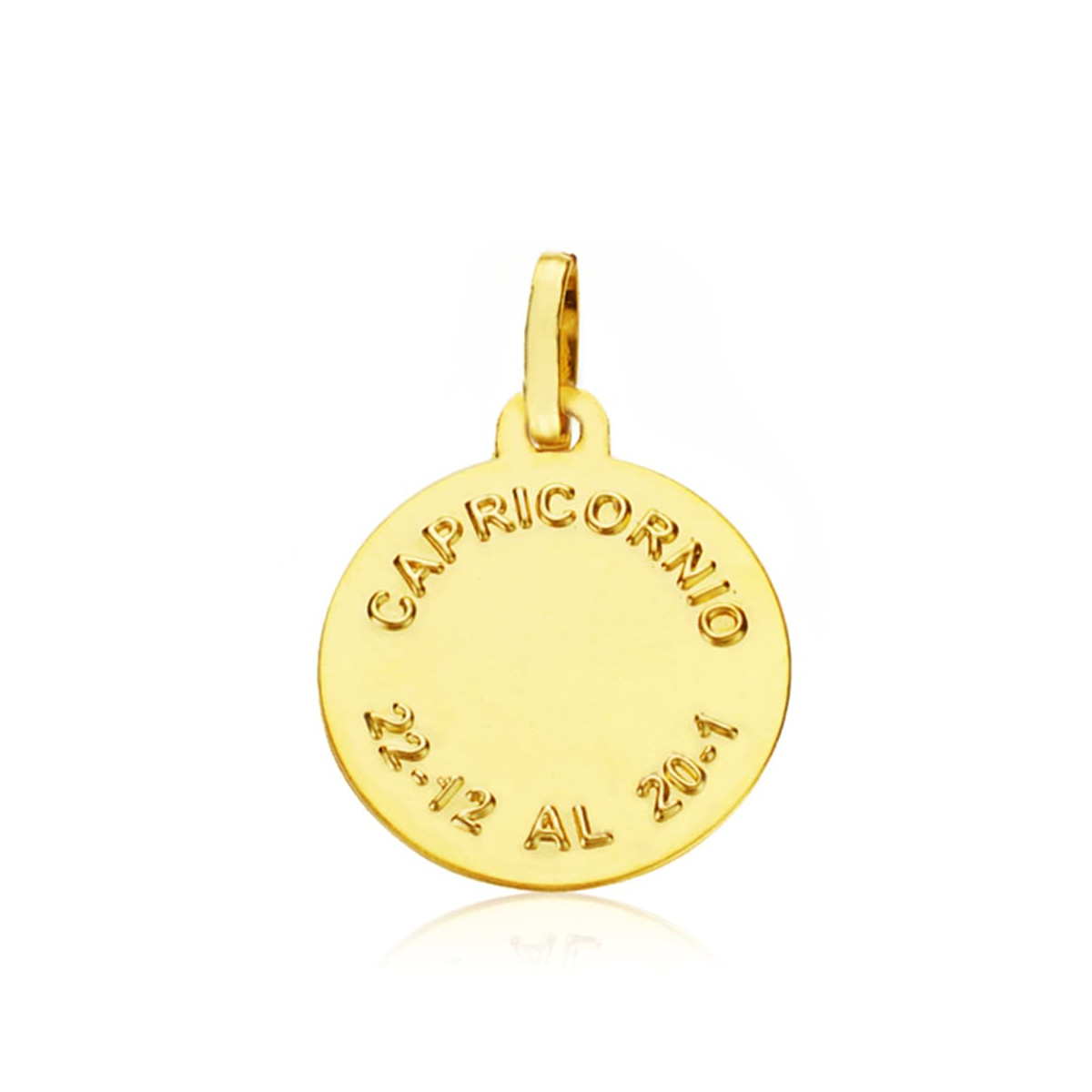 18K PLACA HOROSCOPO ORO AMARILLO CAPRICORNIO 16 MM