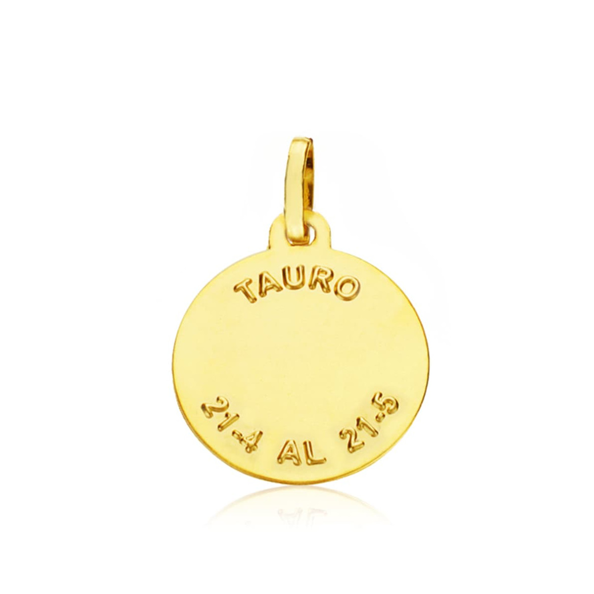 18K PLACA HOROSCOPO ORO AMARILLO TAURO 16 MM