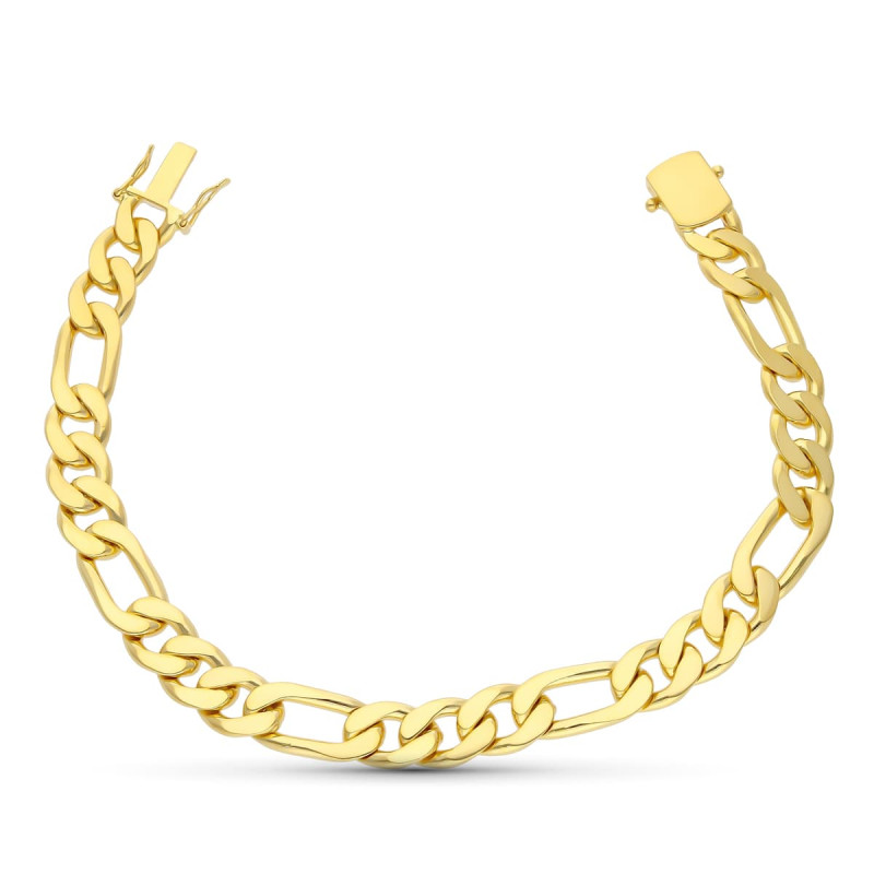 18K PULSERA ORO AMARILLO MACIZA 21.5 CM 8 MM