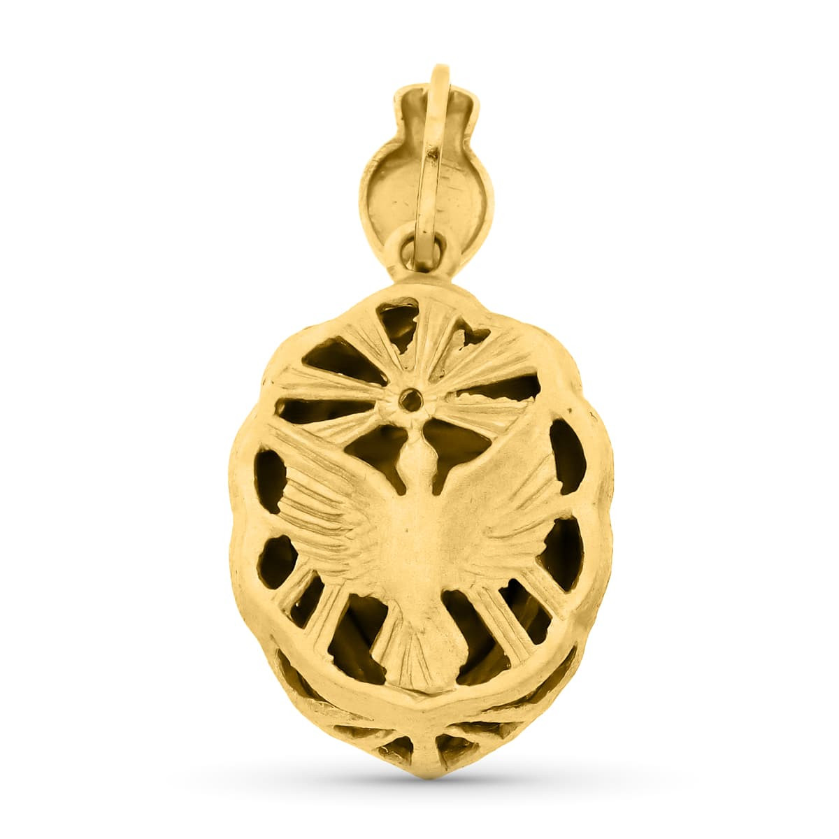18K COLGANTE ORO AMARILLO ROSTRO VIRGEN DEL ROCIO  26 X 18 MM