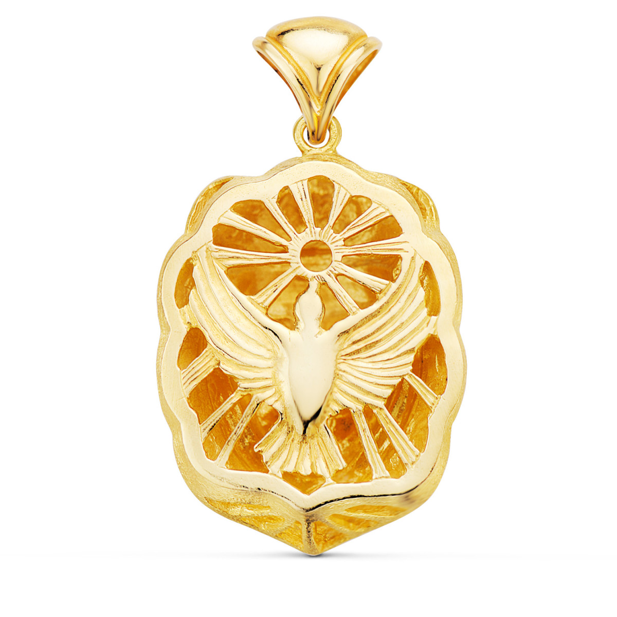 18K COLGANTE ORO AMARILLO ROSTRO VIRGEN DEL ROCIO  35X25 MM