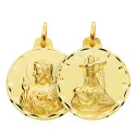 18K ESCAPULARIO ORO AMARILLO VIRGEN DE LAS ANGUSTIAS CORAZON DE JESUS 24 MM 18K ESCAPULARIO ORO AMARILLO VIRGEN DE LAS ANGUSTIAS CORAZON DE JESUS 24 MM