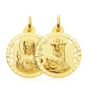 18K ESCAPULARIO ORO AMARILLO VIRGEN DE LAS ANGUSTIAS CORAZON DE JESUS 22 MM 18K ESCAPULARIO ORO AMARILLO VIRGEN DE LAS ANGUSTIAS CORAZON DE JESUS 22 MM