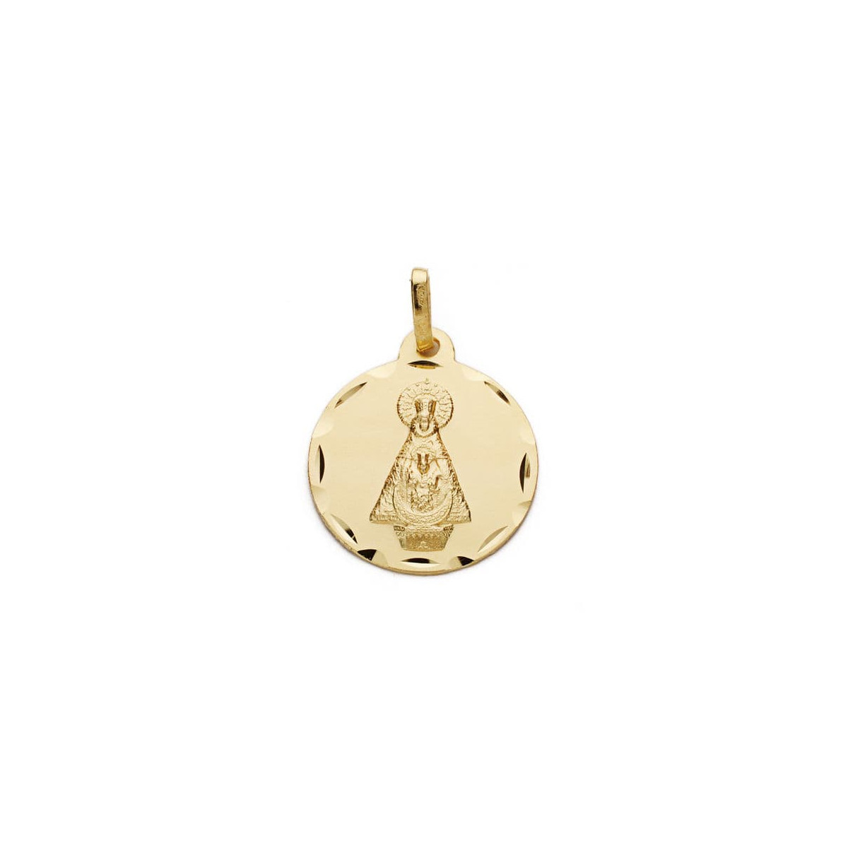 18K MEDALLA ORO AMARILLO VIRGEN DE TISCAR TALLADA 22 MM