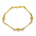18K PULSERA ORO AMARILLO BARRA Y BOLAS 18K PULSERA ORO AMARILLO BARRA Y BOLAS