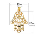 18K COLGANTE AMULETO ORO AMARILLO MANO FATIMA 27X23 MM 18K COLGANTE AMULETO ORO AMARILLO MANO FATIMA 27X23 MM
