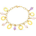 18K PULSERA ORO AMARILLO CIRCULOS Y PIEDRAS DE COLORES. 18K PULSERA ORO AMARILLO CIRCULOS Y PIEDRAS DE COLORES.