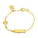 18K ESCLAVA ORO AMARILLO MARGARITAS ESMALTE 13CM 18K ESCLAVA ORO AMARILLO MARGARITAS ESMALTE 13CM
