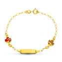 18K PULSERA ESCLAVA ORO AMARILLO PECES ESMALTE 13.5 CM 18K PULSERA ESCLAVA ORO AMARILLO PECES ESMALTE 13.5 CM