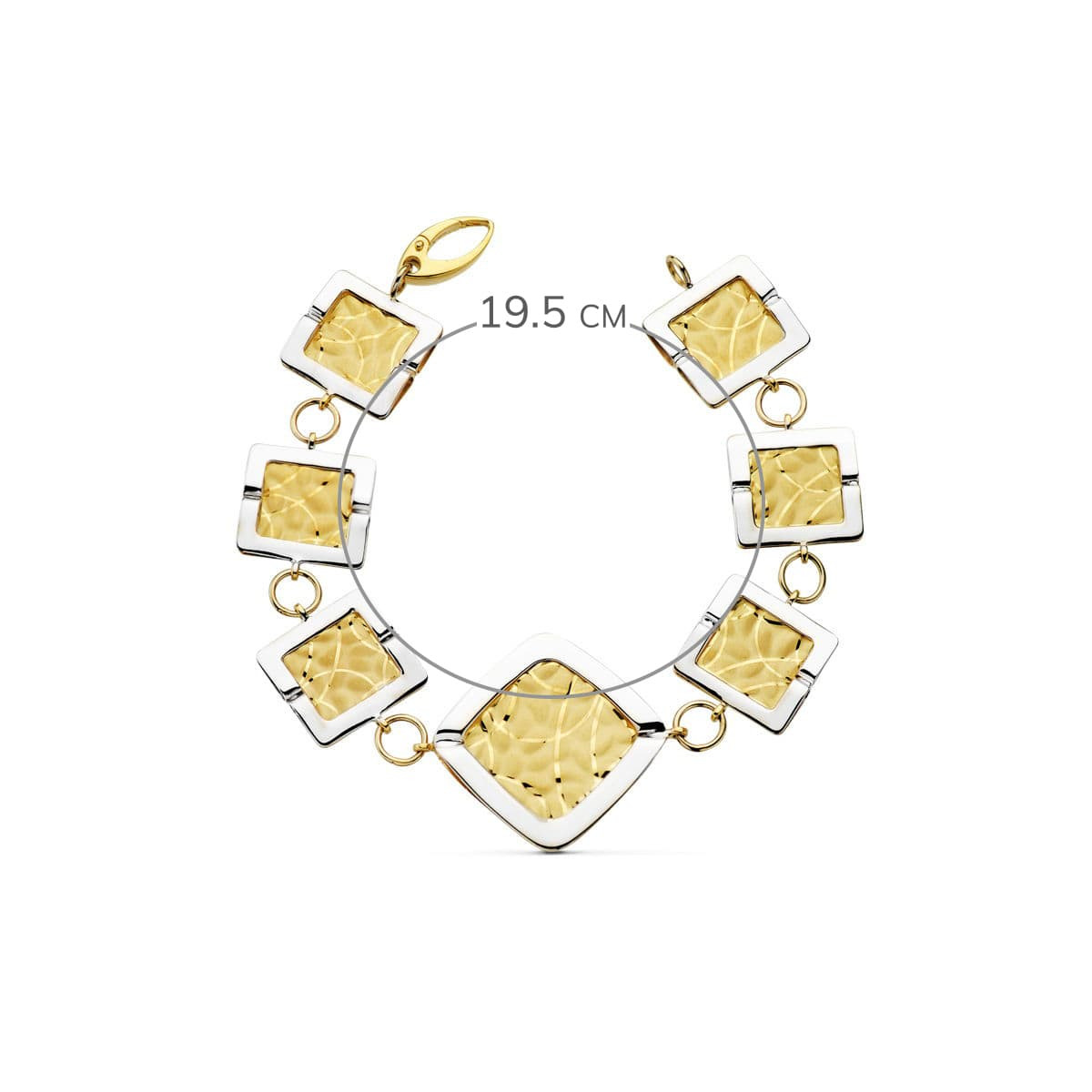 18K PULSERA BICOLOR LASER 19.5CM