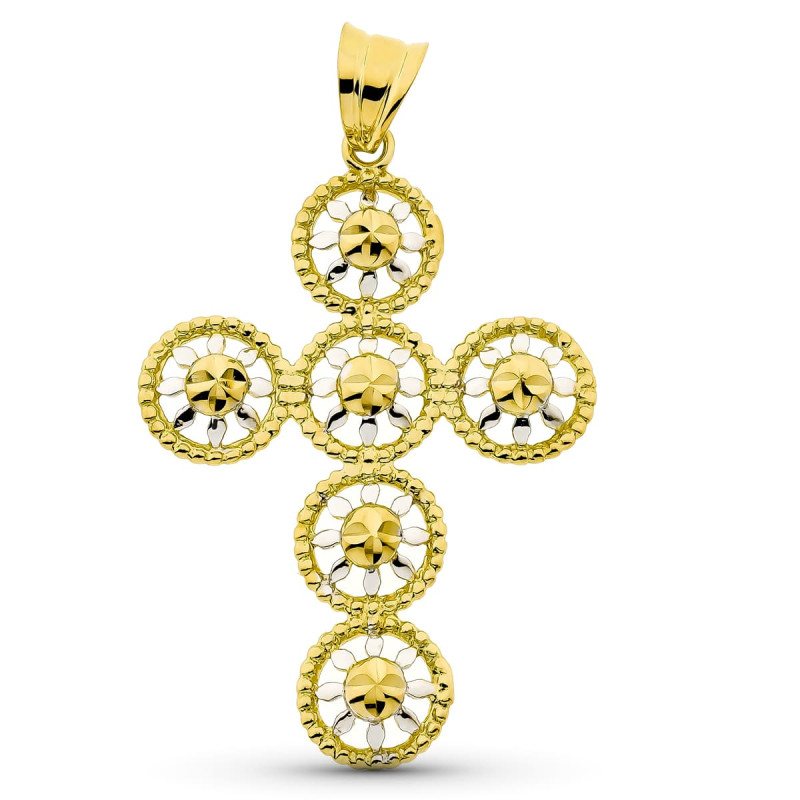 18K CRUZ ORO BICOLOR 42X29 MM
