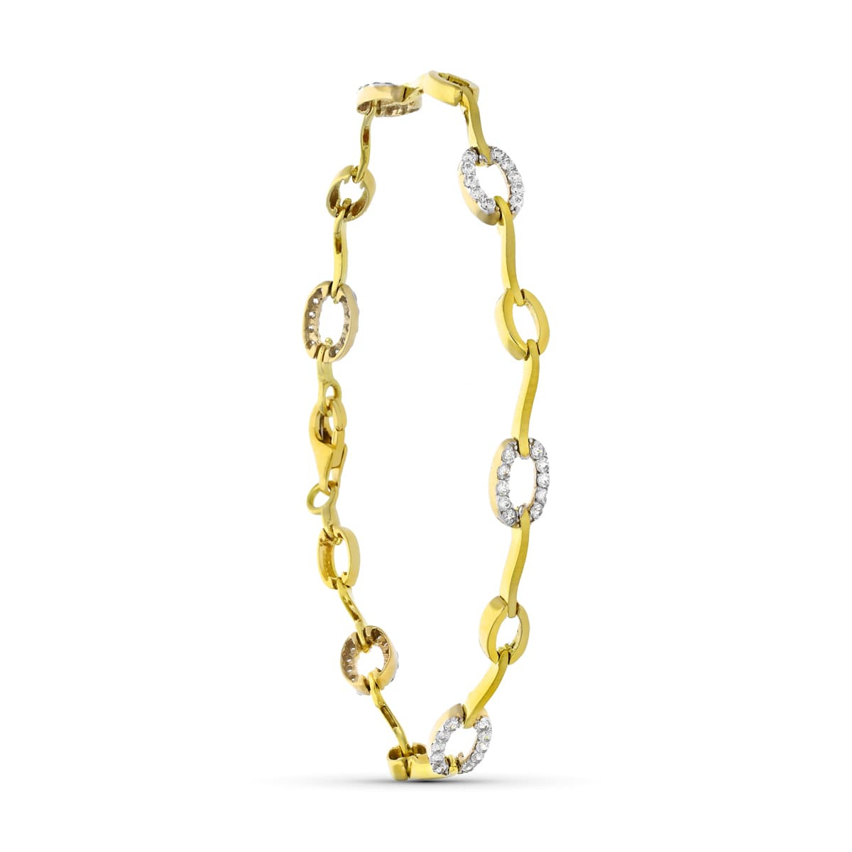 18K PULSERA ORO BICOLOR CIRCONITAS