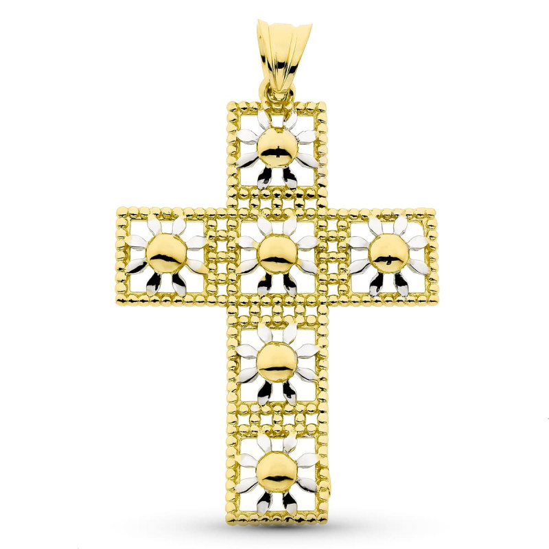 18K CRUZ ORO BICOLOR 45X31 MM