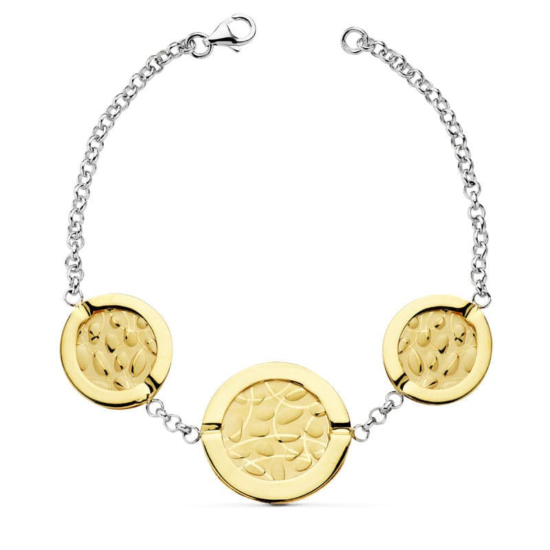 18K PULSERA BICOLOR LASER 19.5CM