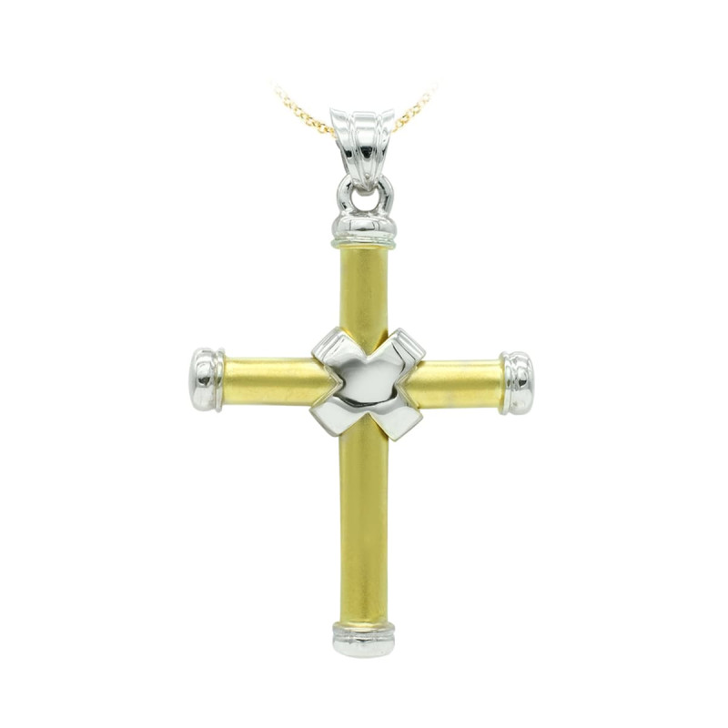 18K CRUZ ORO BICOLOR HUECA BICOLOR 41X29 MM