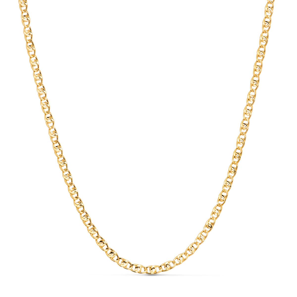 18K CADENA ORO AMARILLO CHOKER TIPO ANCLA 32-6 CM  CIERRE REASA. ANCHO: 3MM
