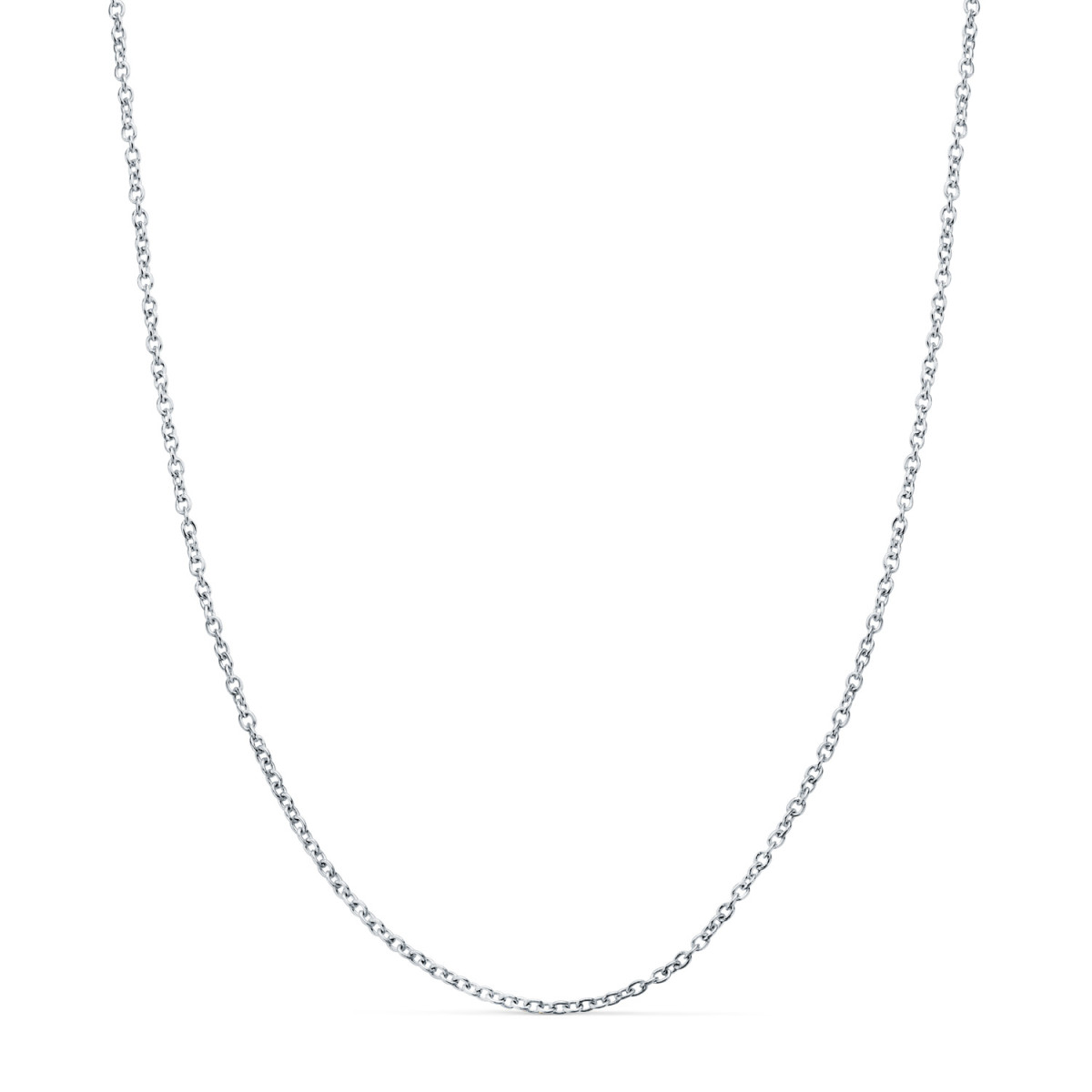 18K CADENA ORO BLANCO FORZADA MACIZA ANCHO: 1MM LARGO: 45CM