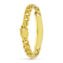 18K PULSERA ESCLAVA ORO AMARILLO BARBADA MACIZA ANCHO: 10MM. LARGO: 20,5 CM PLACA CHAPA: 58X11MM 18K PULSERA ESCLAVA ORO AMARILLO BARBADA MACIZA ANCHO: 10MM. LARGO: 20,5 CM PLACA CHAPA: 58X11MM