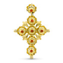 18K CRUZ ORO AMARILLO MANTILLA ARQUILLOS. 71X47 MM 18K CRUZ ORO AMARILLO MANTILLA ARQUILLOS. 71X47 MM