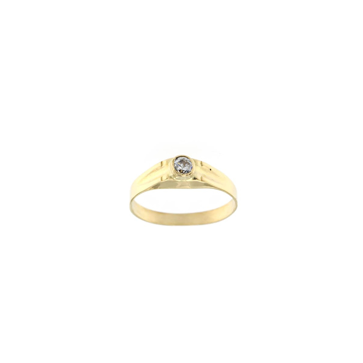18K SOLITARIO PEQUEÑO ORO AMARILLO CIRCONITA. ANCHO: 4 MM
