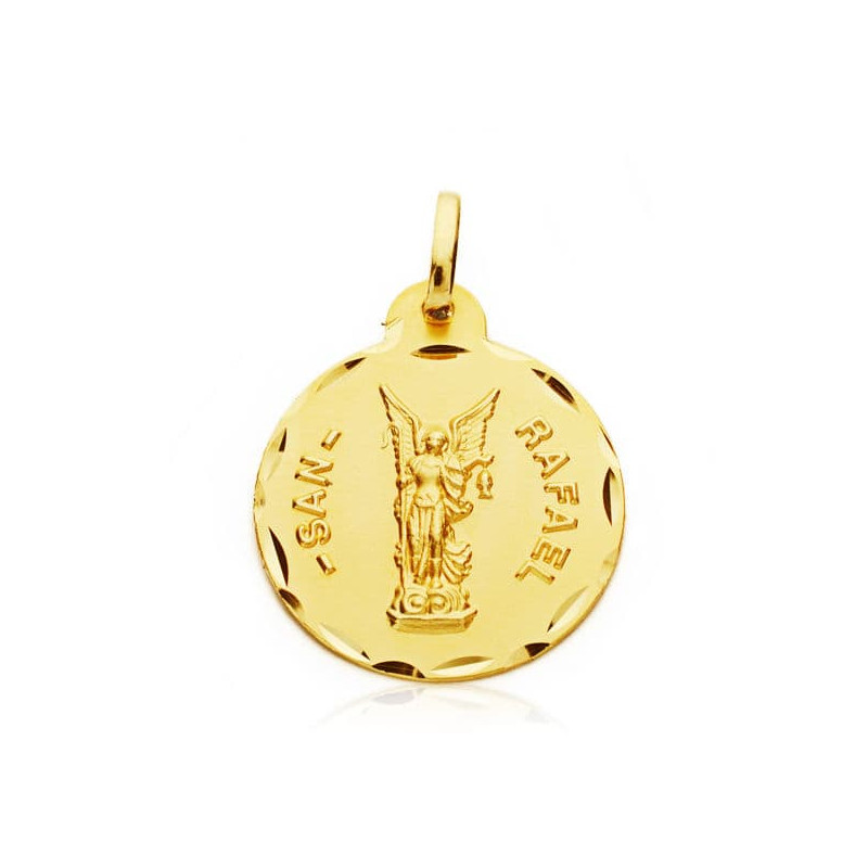 18K MEDALLA ORO AMARILLO SAN RAFAEL 20 MM