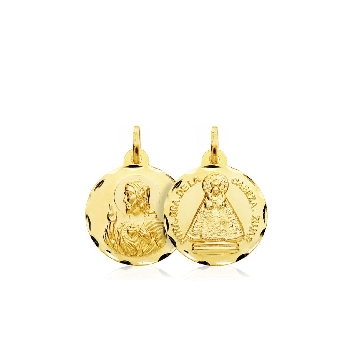 18K ESCAPULARIO ORO AMARILLO CORAZON DE JESUS VIRGEN DE ZUJAR ORO AMARILLO 18 MM