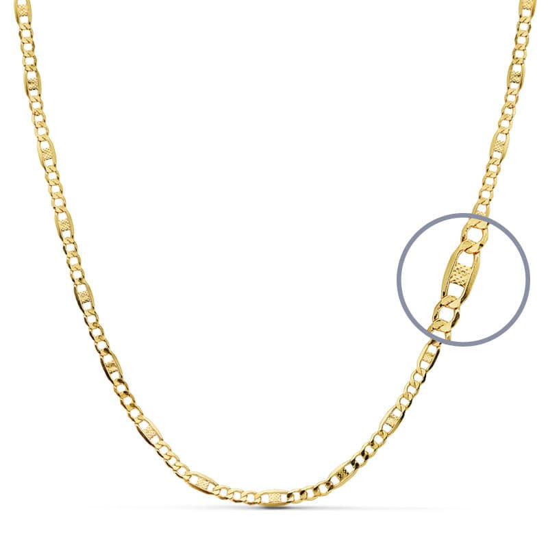 18K CADENA ORO AMARILLO CARTIER 3X1 HUECA. ANCHO: 2,5 MM. LARGO: 50 CM
