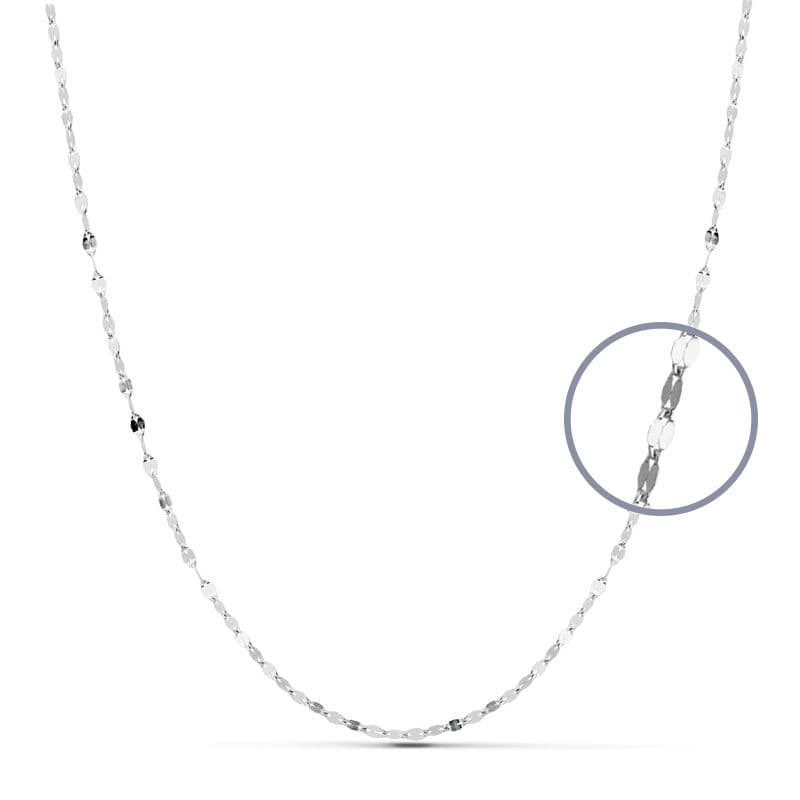 18K CADENA MACIZA ORO BLANCO 40CM 1.8 MM