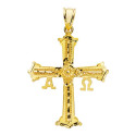18K CRUZ ORO AMARILLO DE COVADONGA O VICTORIA GRANDE 39X30 MM
